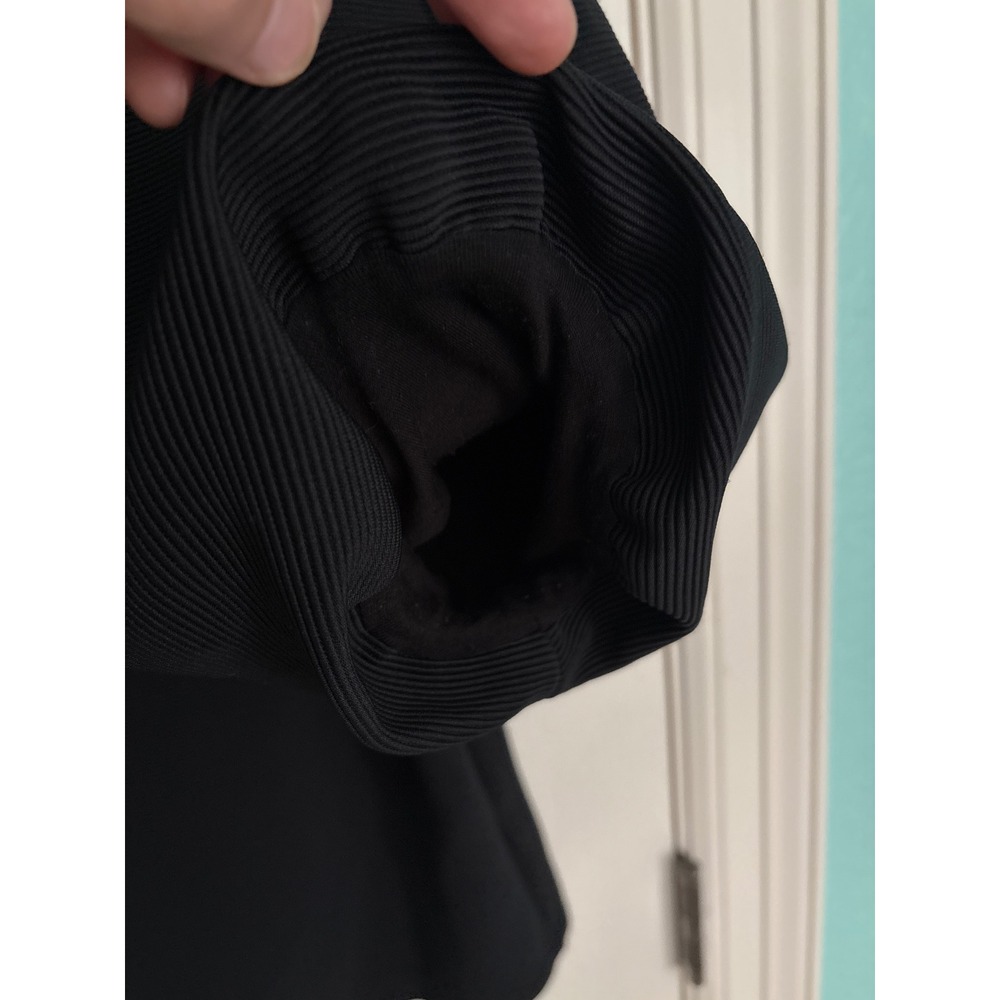 Anthropologie Dolan Women L Black Puff Sleeve Ribbed Textured Shirt - Picture 10 of 10